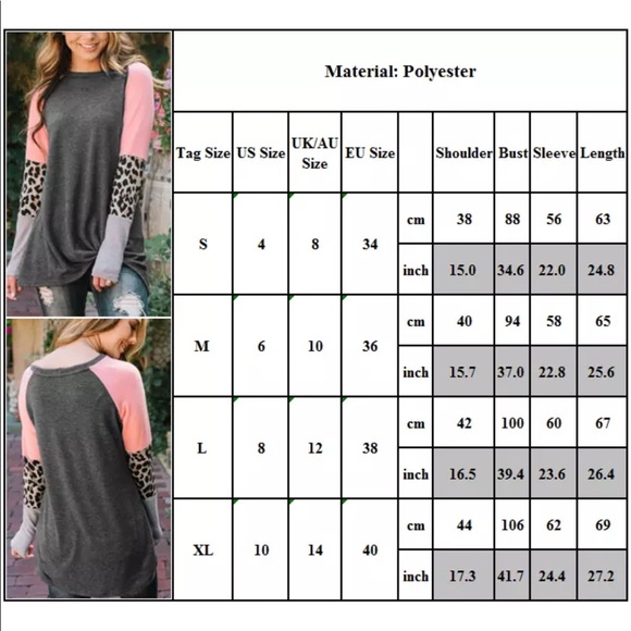 5⭐️❄️Leopard Print patchwork long sleeve crew - Picture 3 of 8